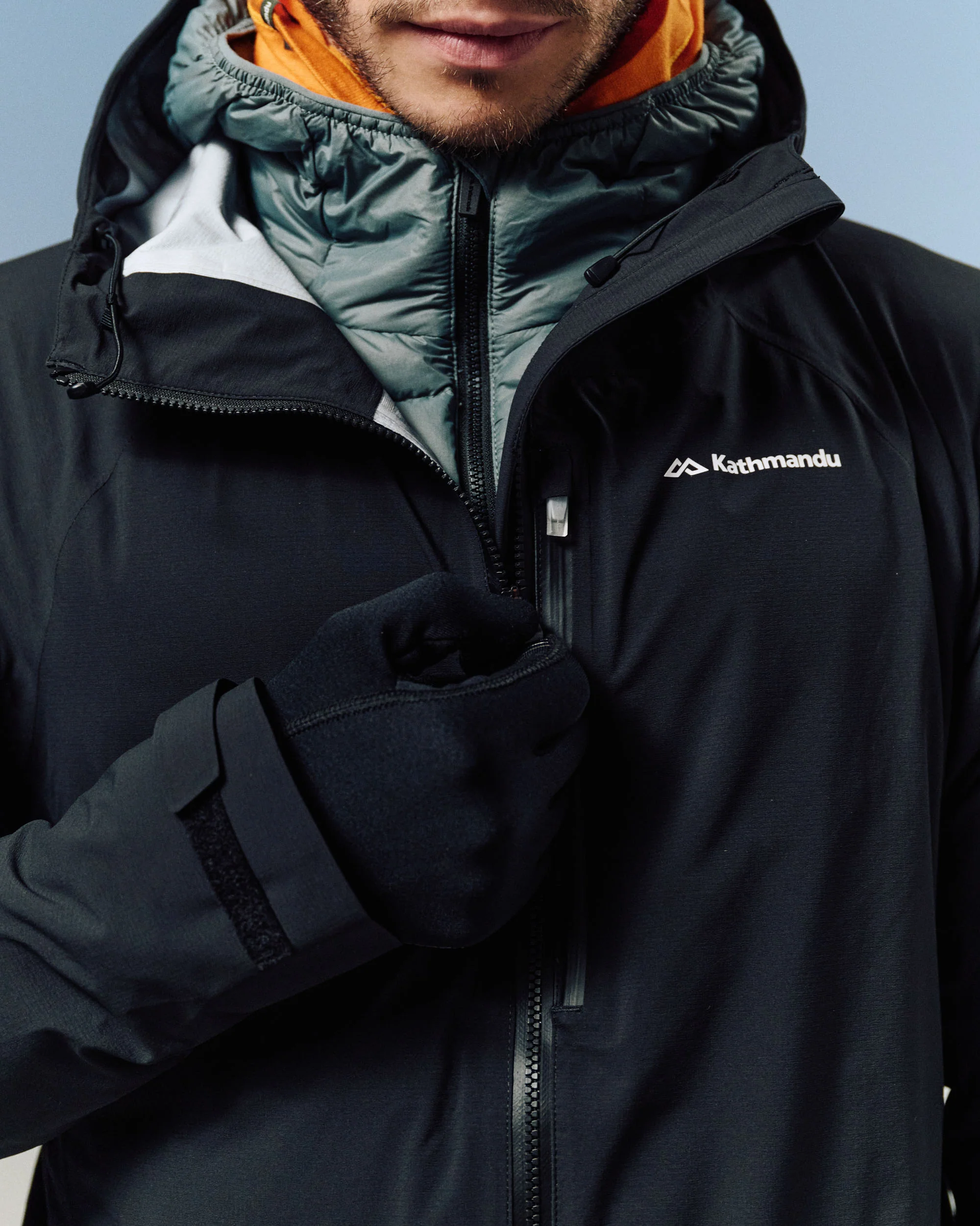 Men's XT Series Cordura 3L Rain Jacket - Black Stingray - Image 3