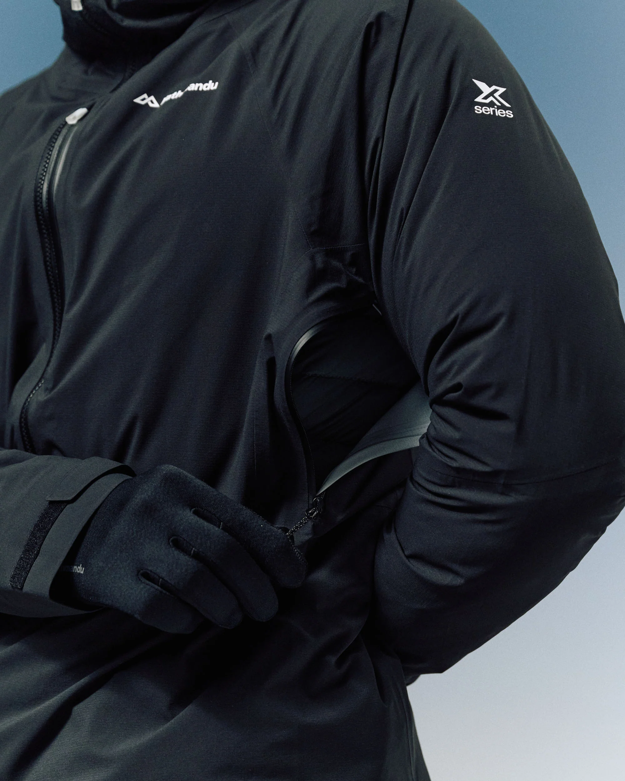 Men's XT Series Cordura 3L Rain Jacket - Black Stingray - Image 7