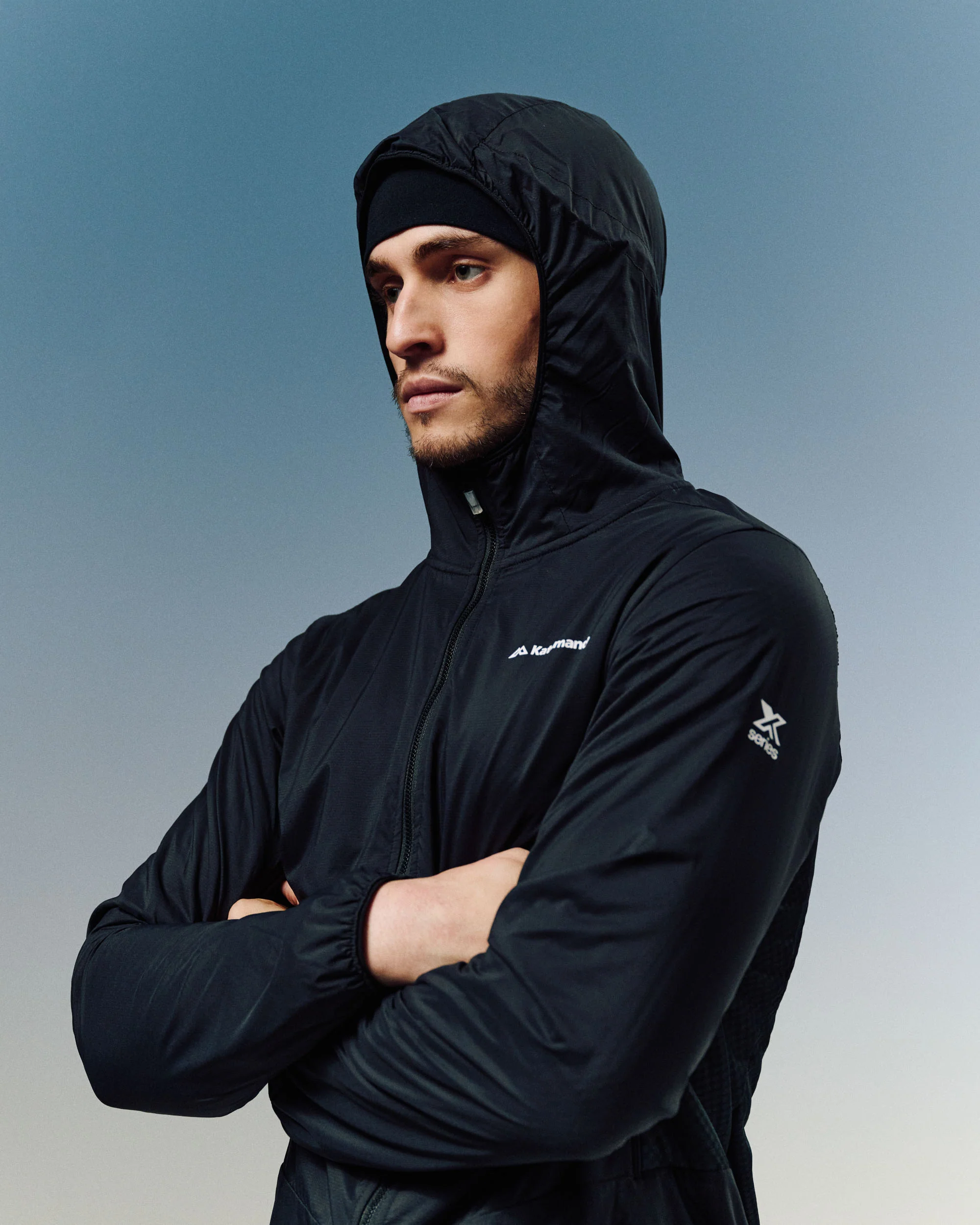Men's XT Series Hybrid Octa Fleece Hood Jacket - Black Stingray - Image 2