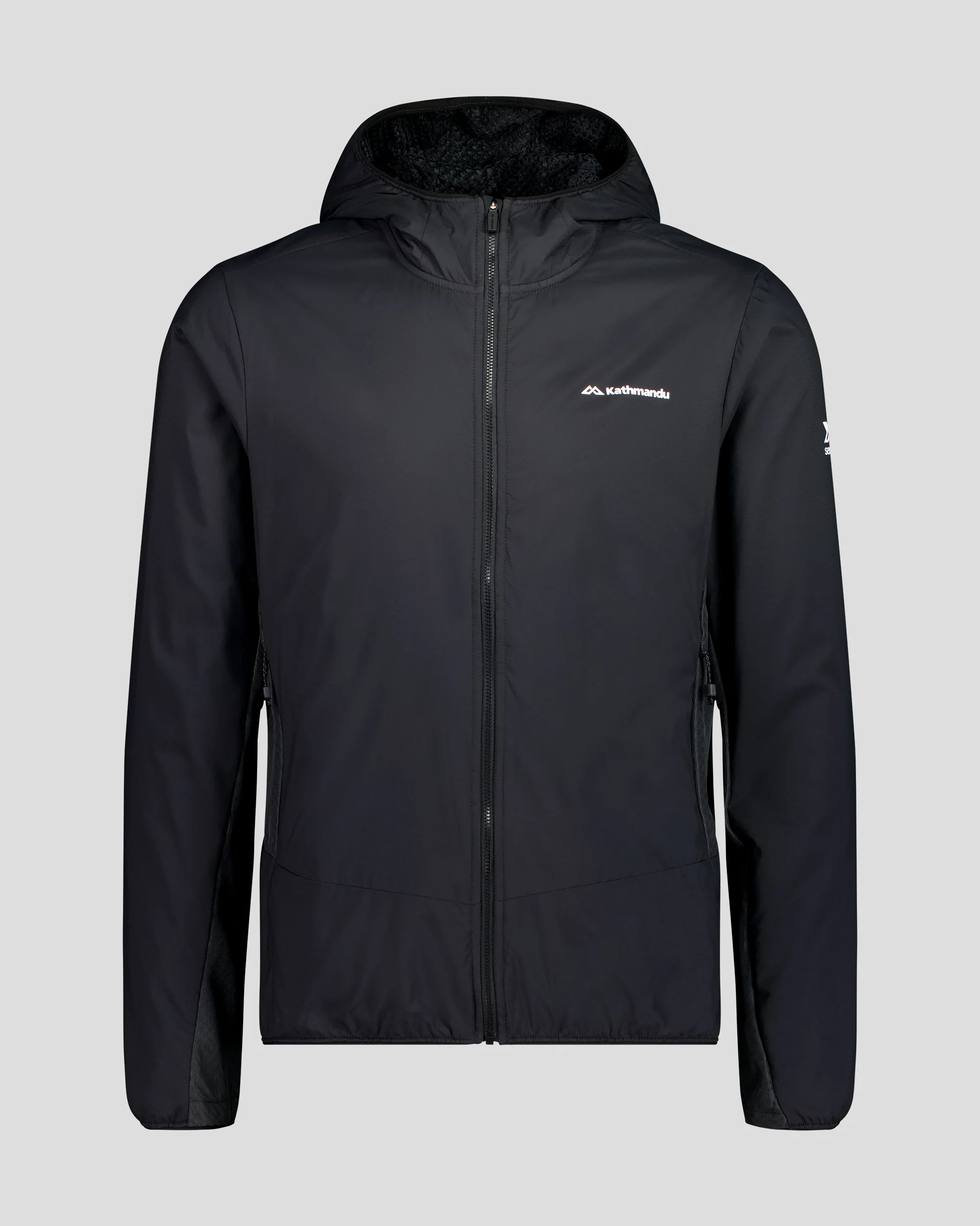 Men's XT Series Hybrid Octa Fleece Hood Jacket - Black Stingray - Image 5