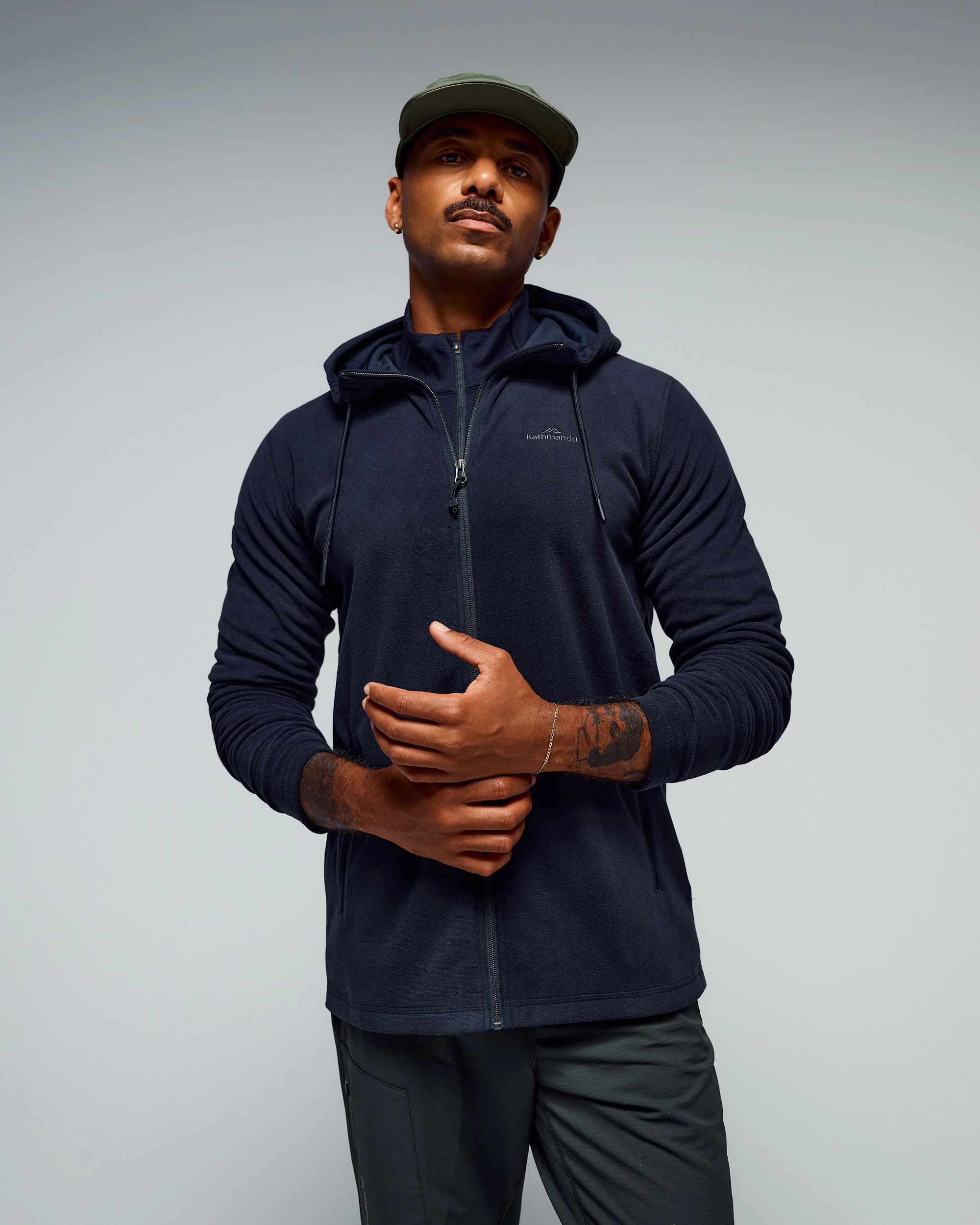 Men's Mt Aspiring Hooded Fleece Jacket - Black Stingray