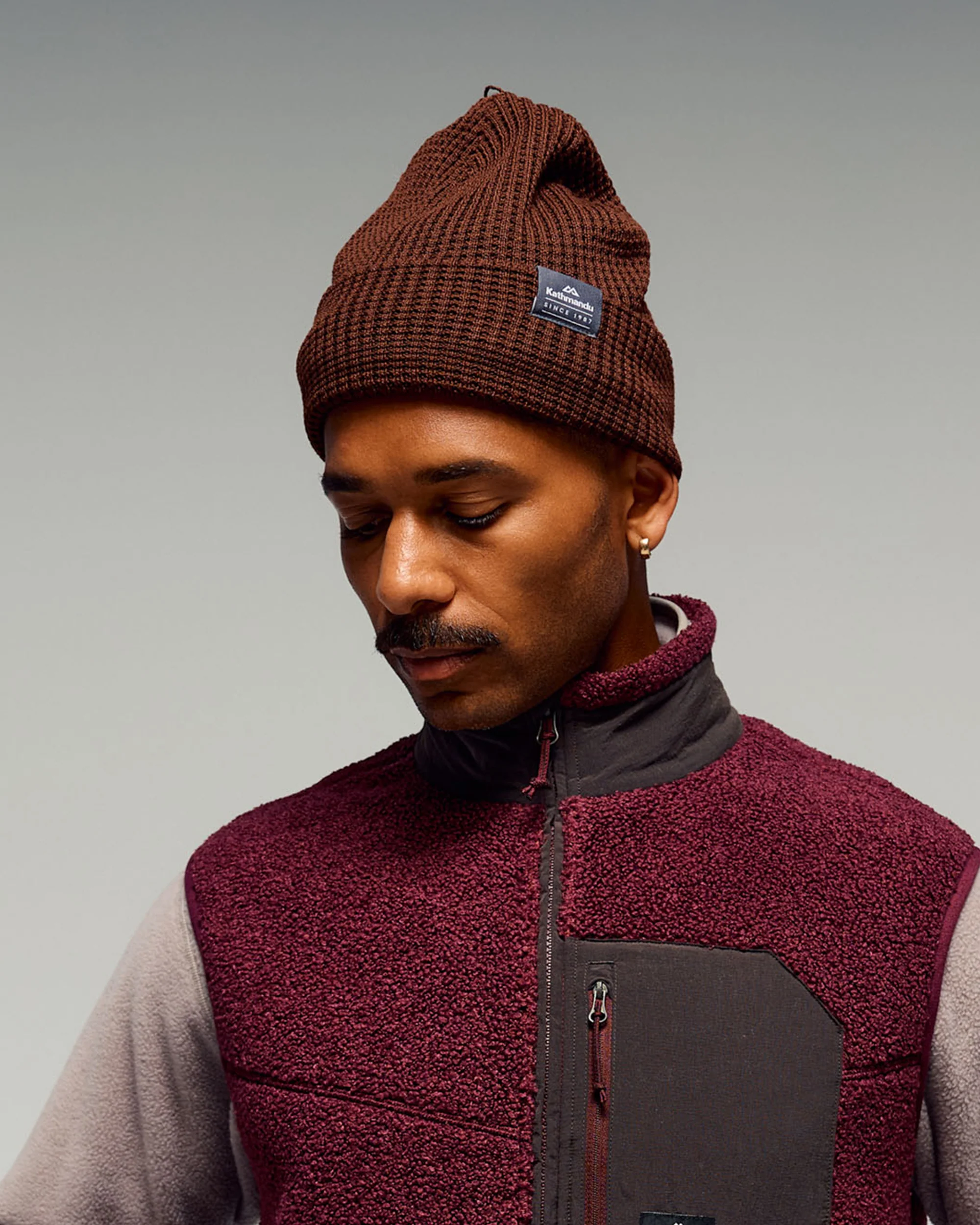 Removable Pom Pom Beanie - Cocoa