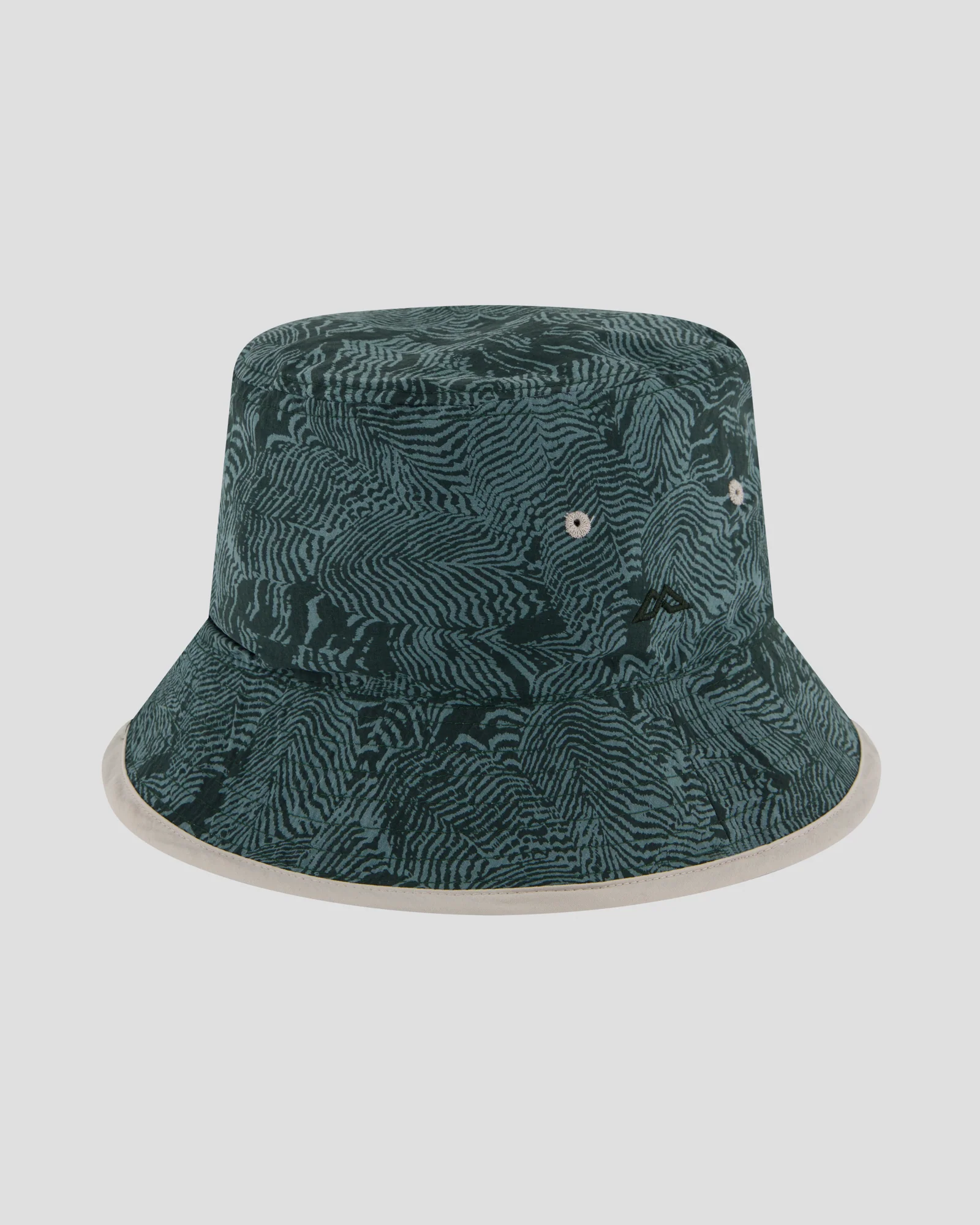 Reversible Bucket Hat - Light Hike/Forest Nature Lines Print