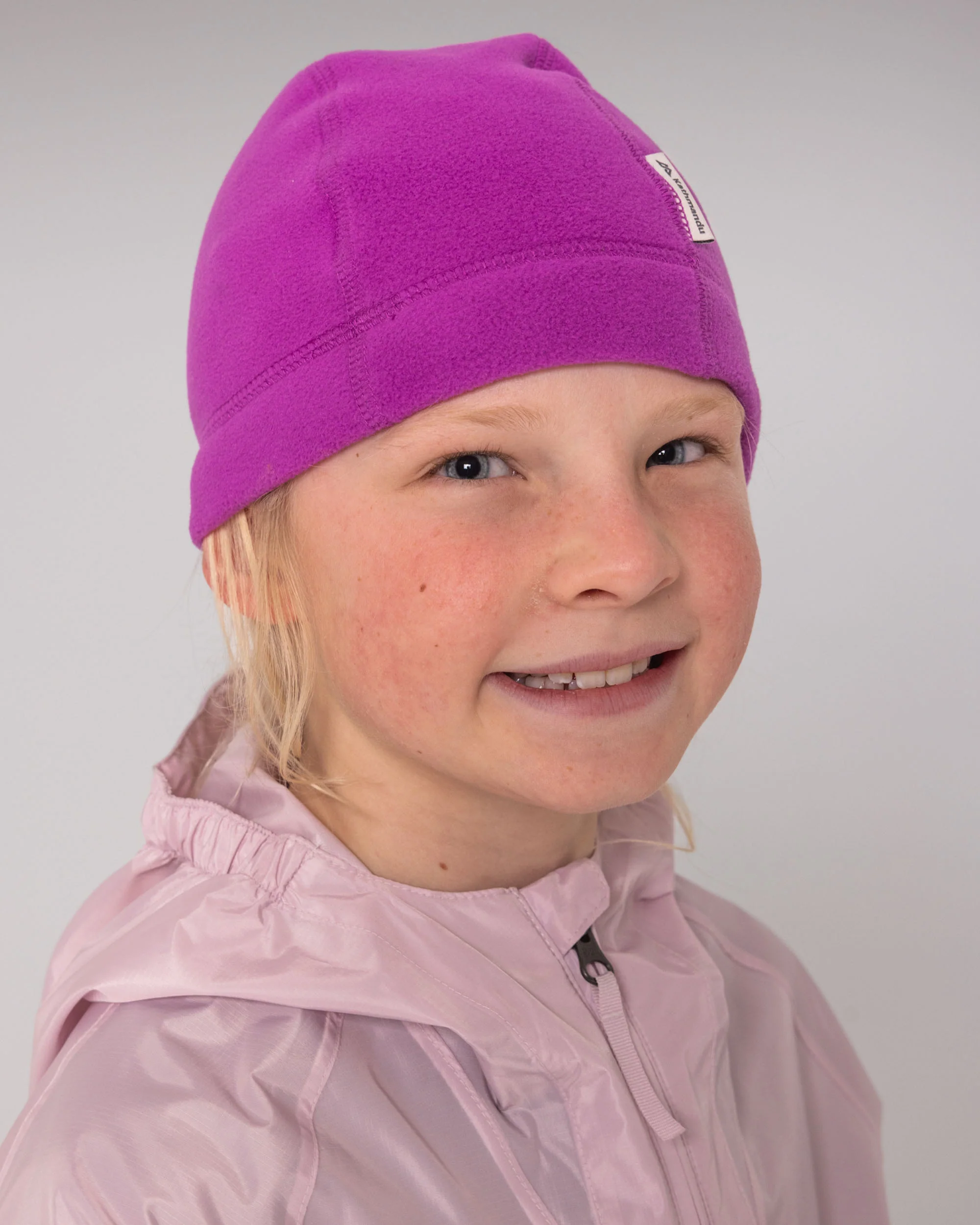 Kids' Ridge 100 Primaloft Fleece Beanie - Vivid Purple - Image 2