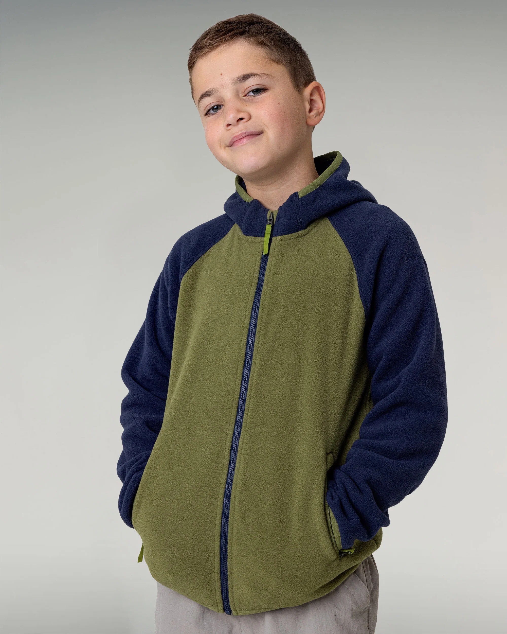 Kid's Ridge 100 Primaloft Hooded Jacket - Pure Navy/Dark Fern