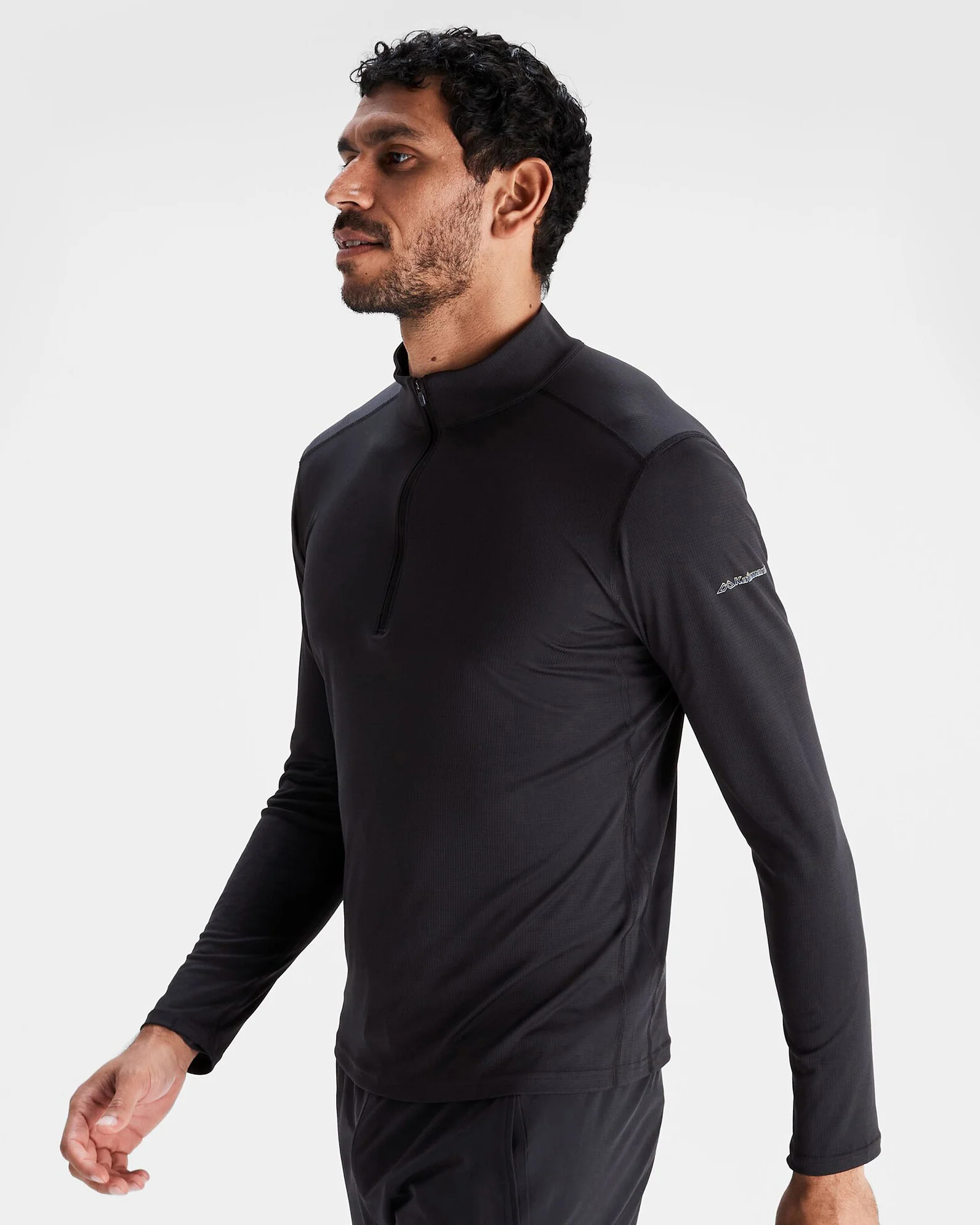 Men's Seeker Quarter Zip Top - Black Stingray