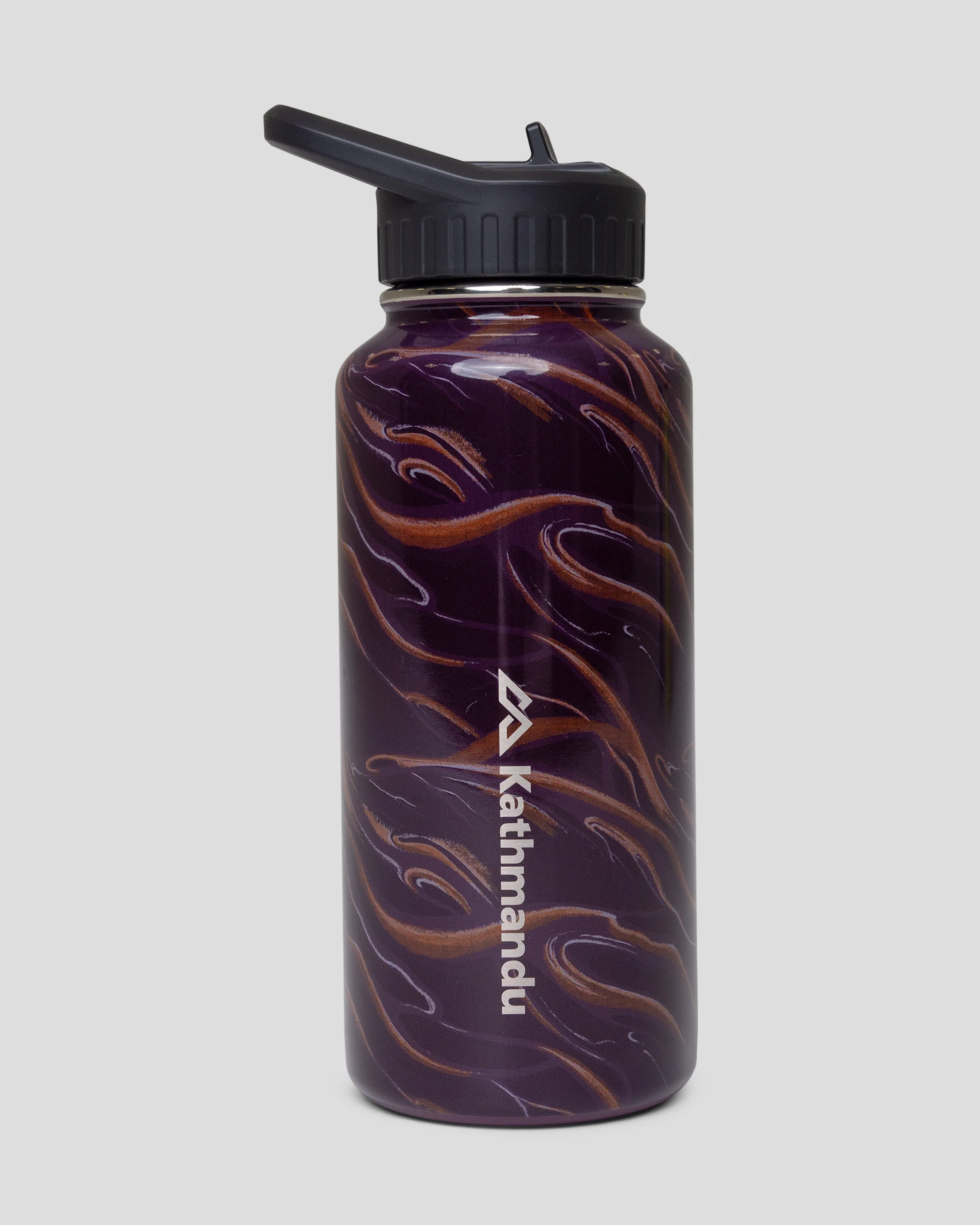 Straw Lid Insulated Bottle - 950 ml - Mulberry Braided River