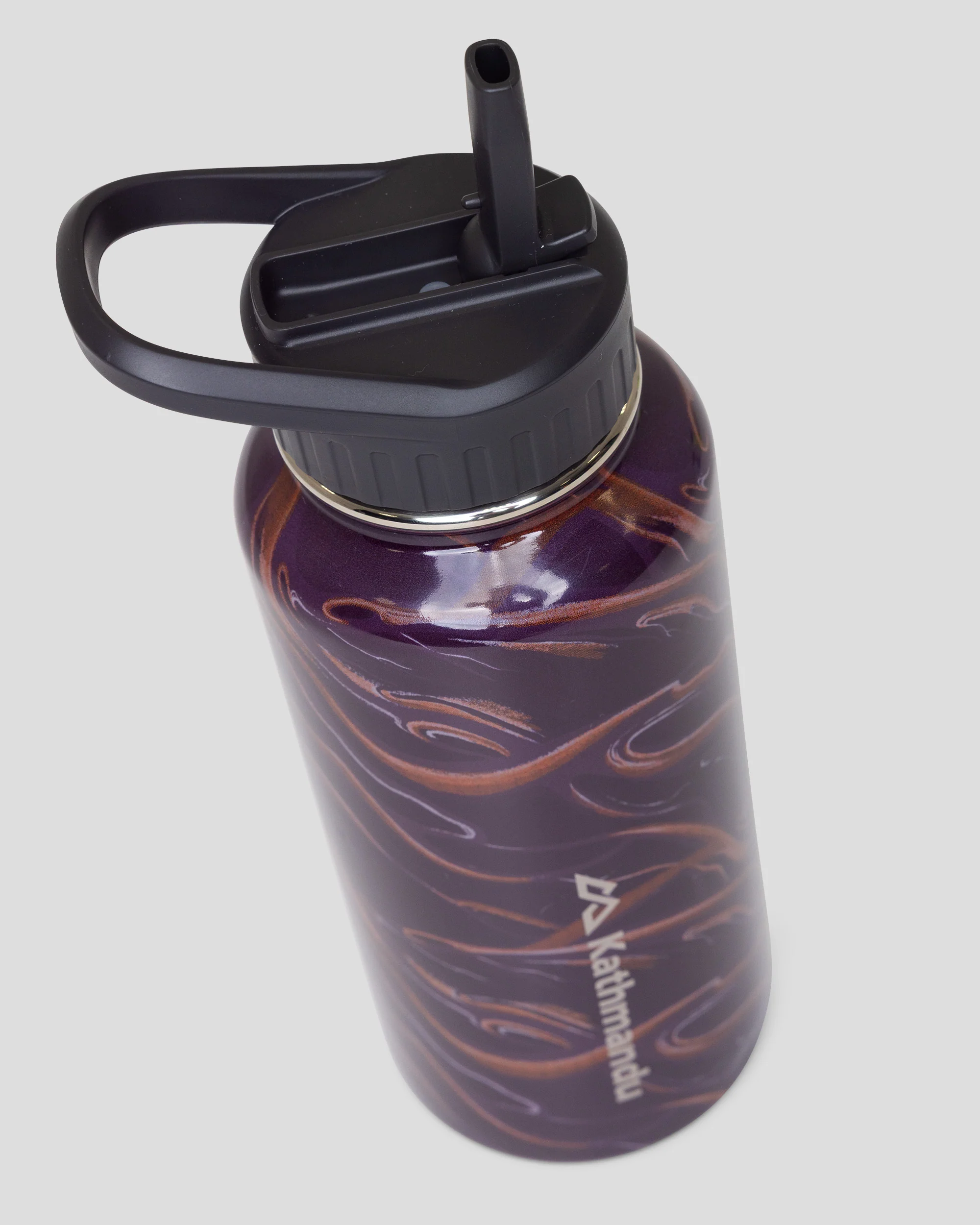 Straw Lid Insulated Bottle - 950 ml - Mulberry Braided River - Image 3