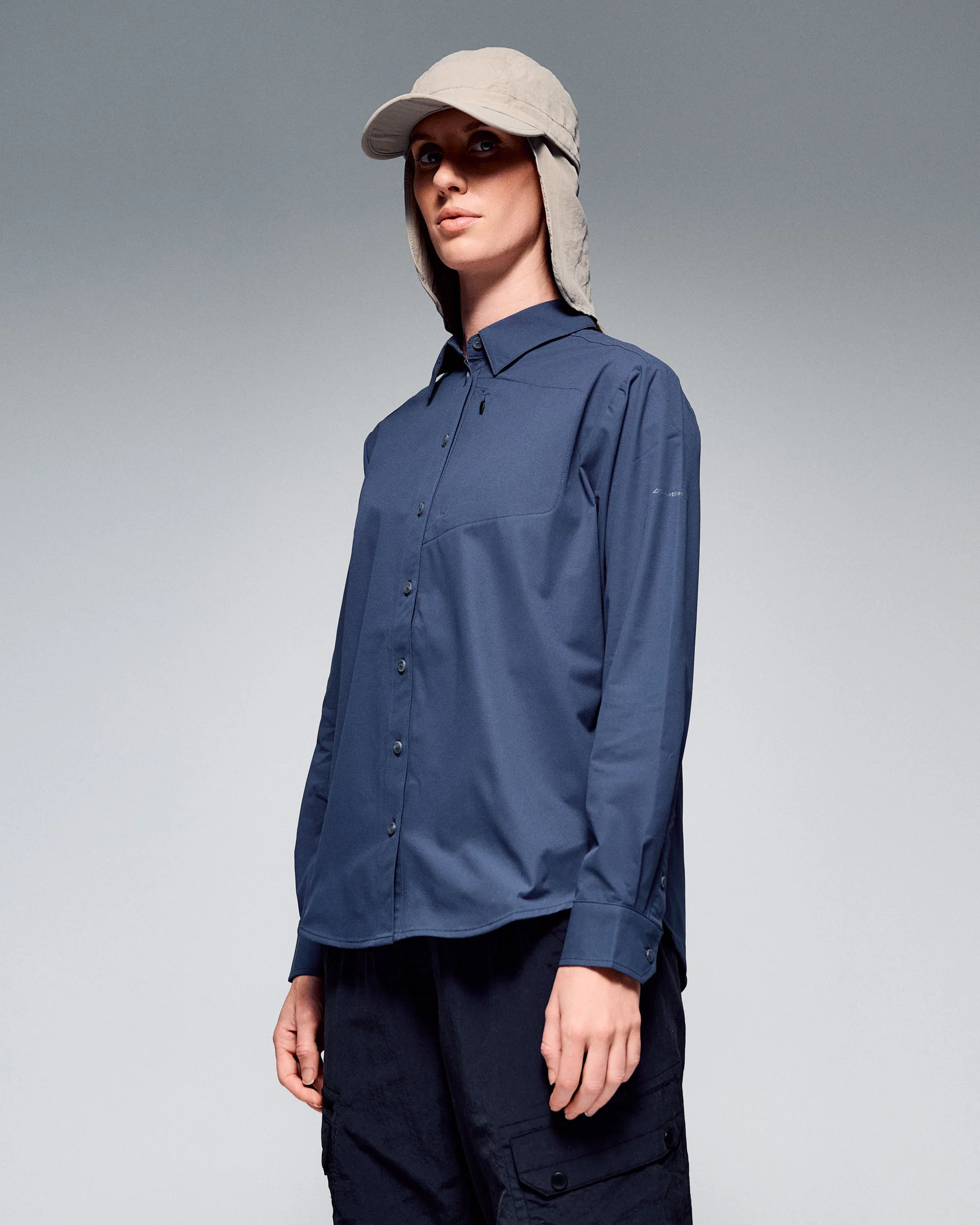 Women's Sun Breaker Long Sleeve Shirt - Mid Navy - Image 2