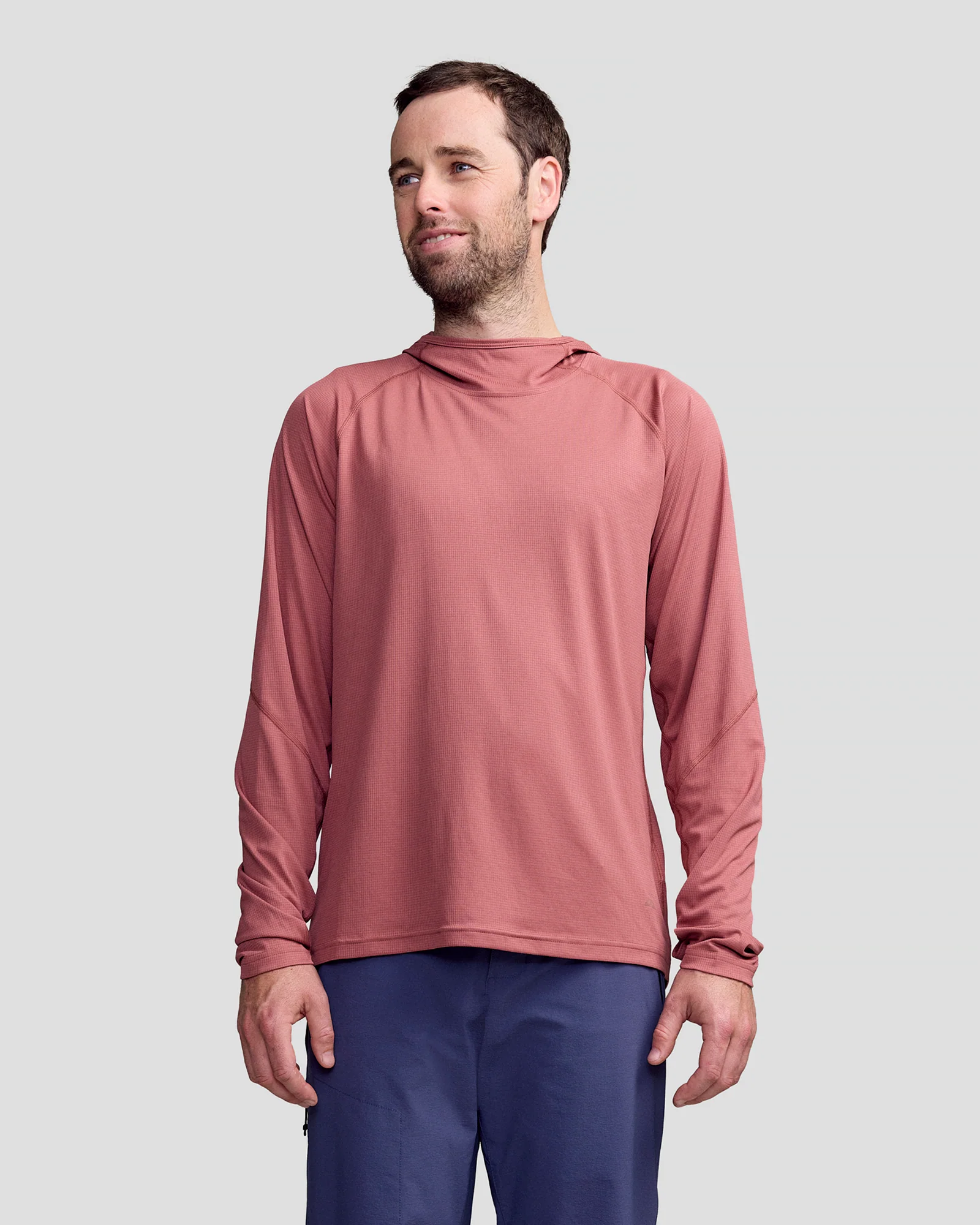 SUN-Stopper LT Mns L/S Hooded Top - Dark Clay