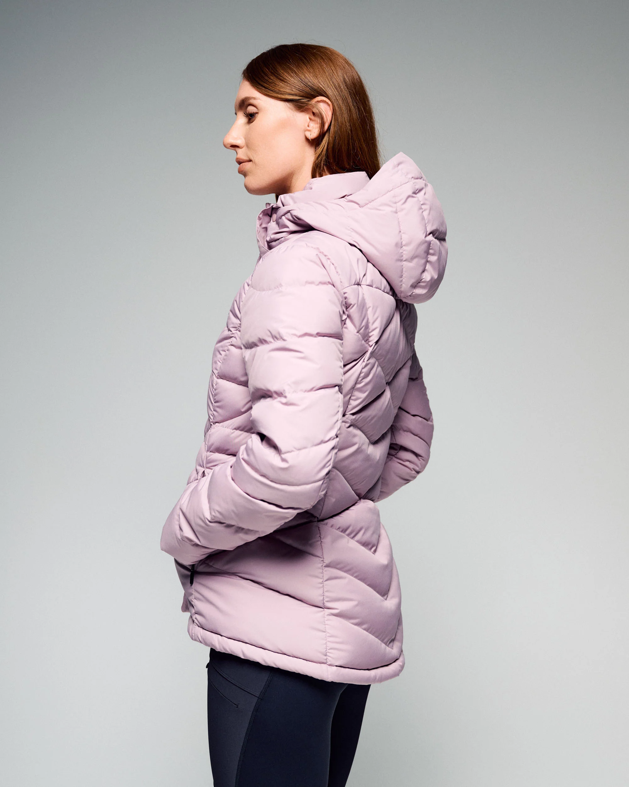 Women's Winterburn Hooded Down Jacket - Light Thistle - Image 3