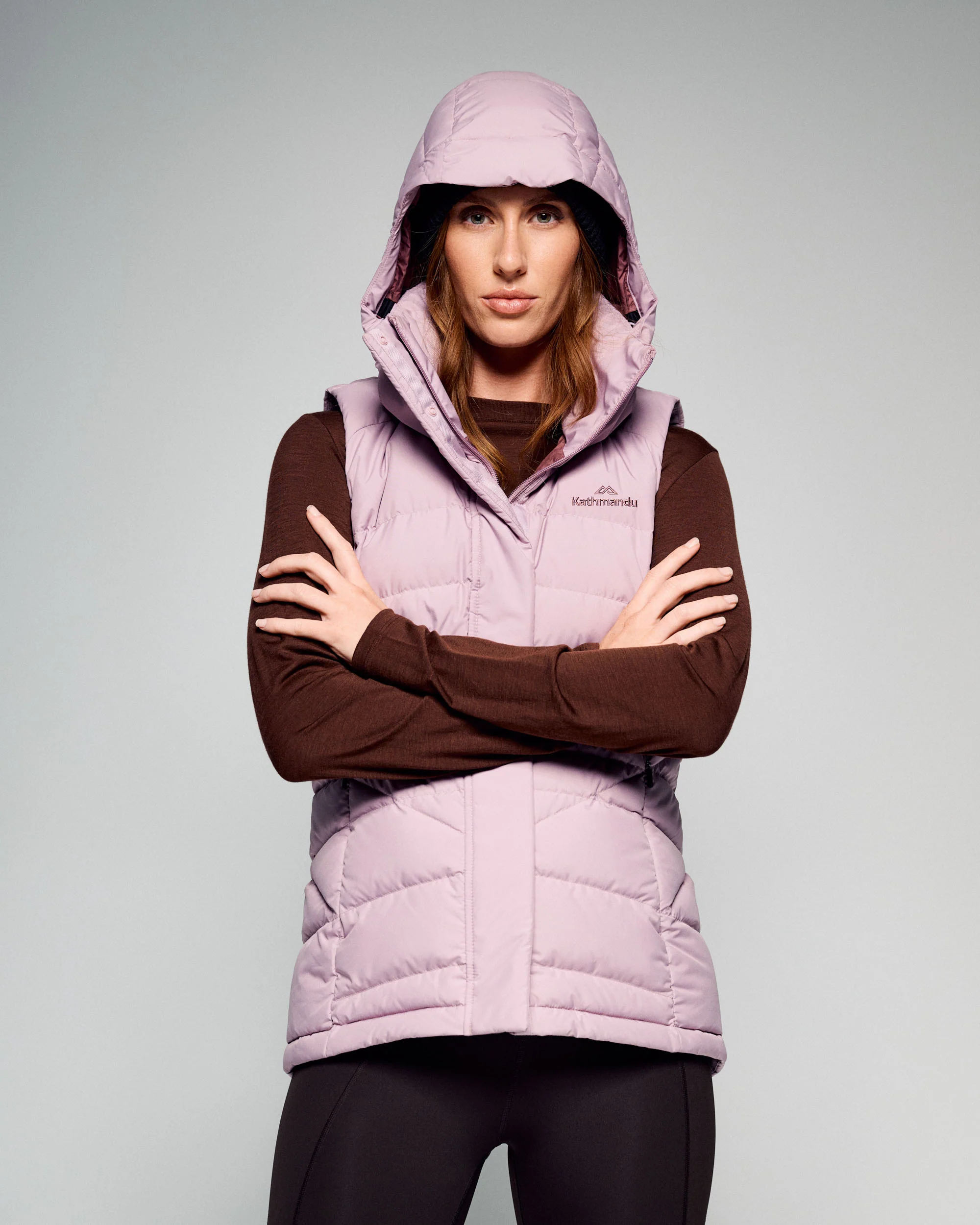 Women's Winterburn Hooded Down Vest - Light Thistle - Image 4