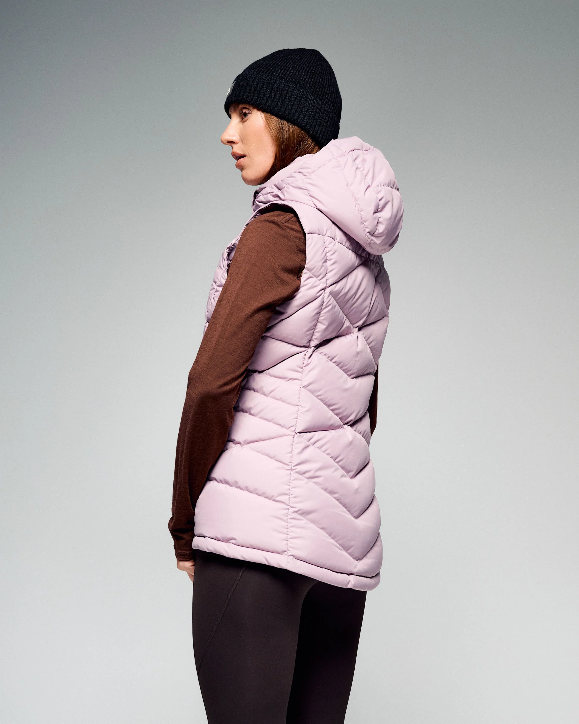 Women's Winterburn Hooded Down Vest - Light Thistle - Image 6