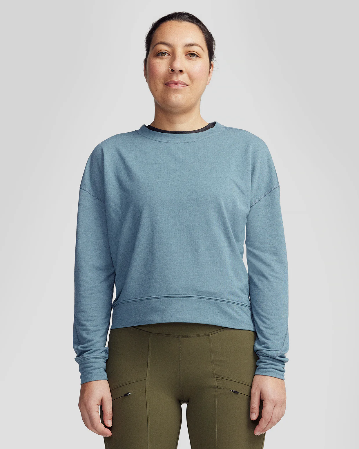 Women’s Anytime Crew Sweatshirt - Washed Blue Marle