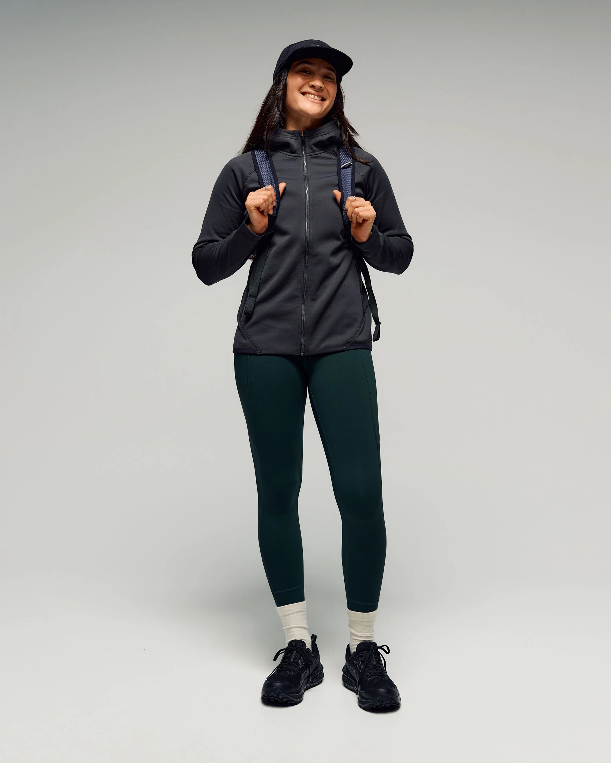Women's Anytime Fleece Hooded Jacket - Washed Black - Image 2