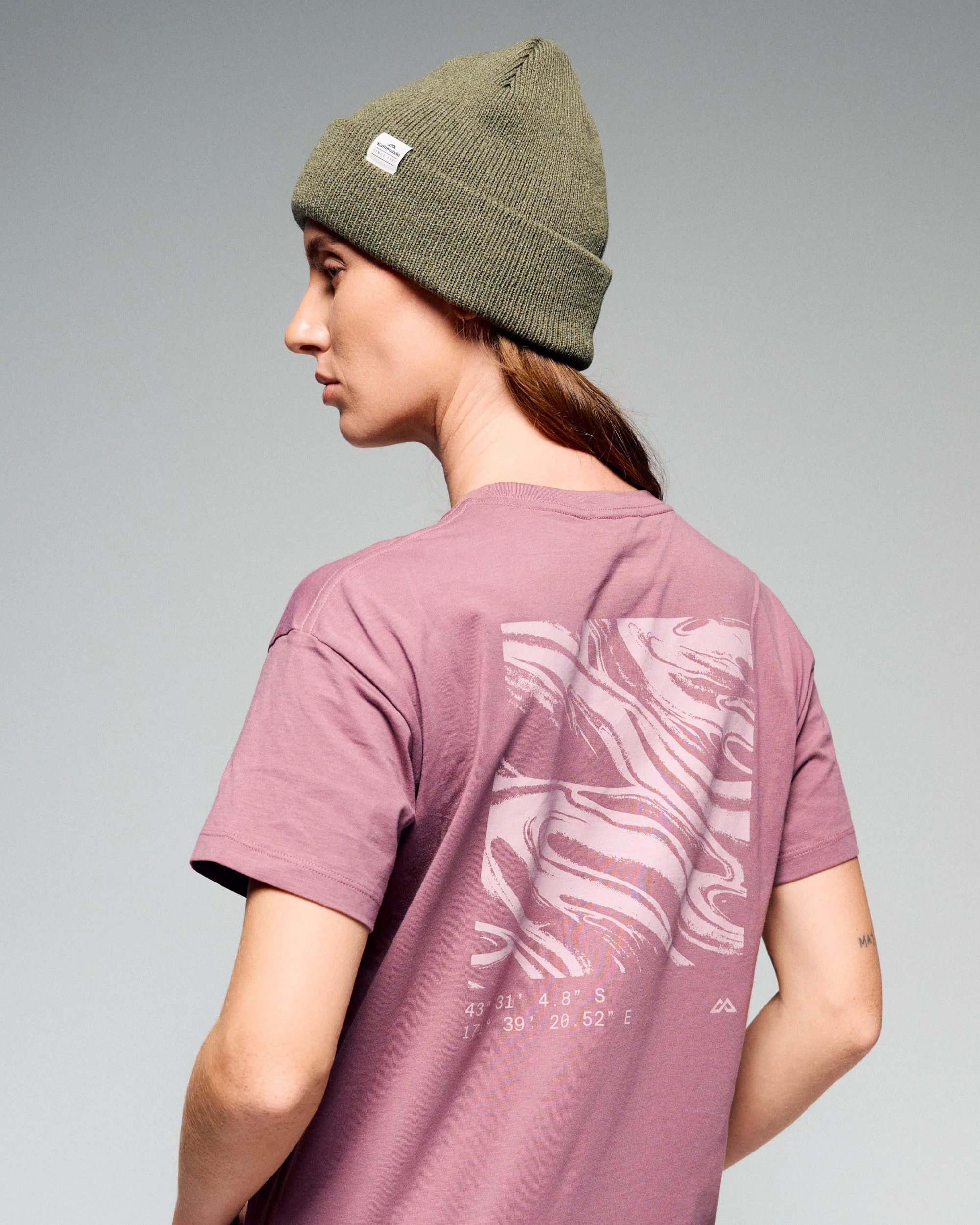 Women's Braided River Organic Cotton T-Shirt - Dark Thistle - Image 4