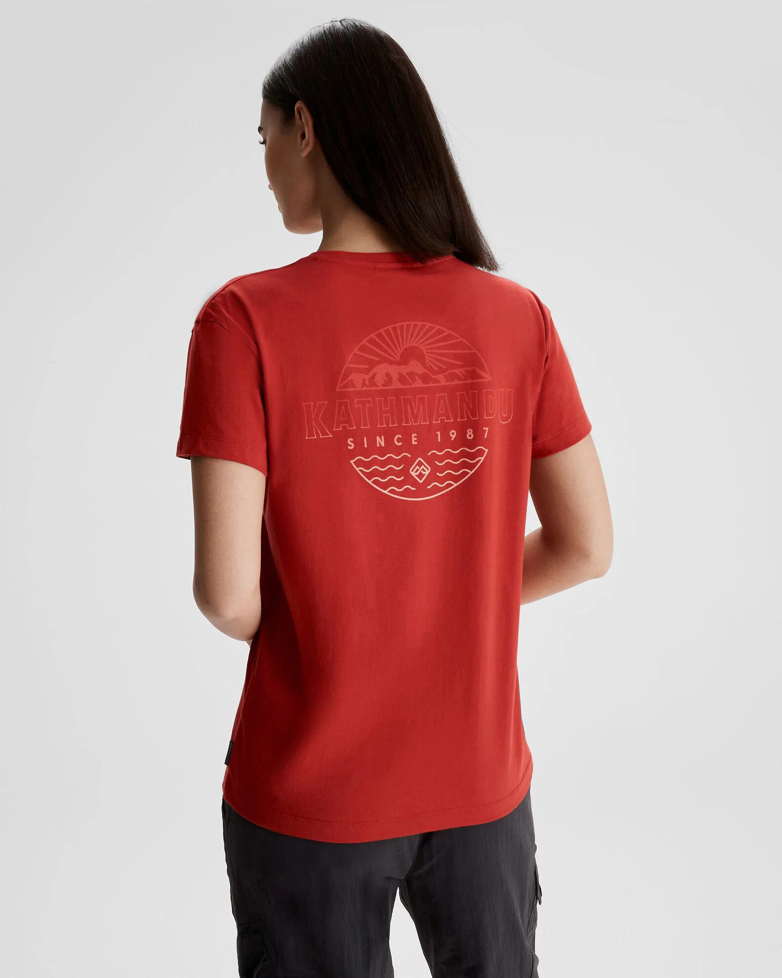 Women's Kathmandu Logo Faded Organic Cotton T-shirt - Spicy Chilli Pepper