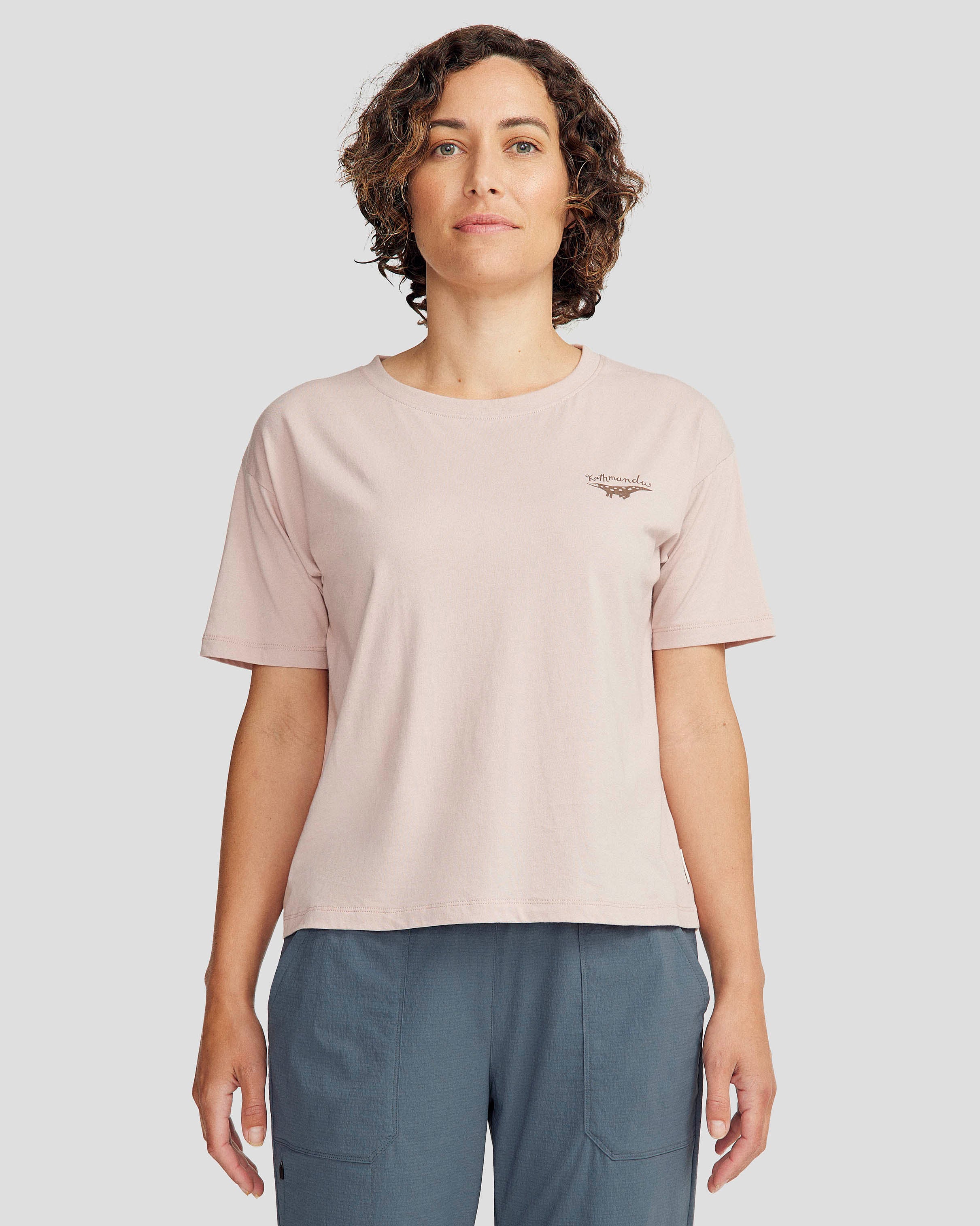 Women's Lizard Organic Cotton T-shirt - Light Taupe