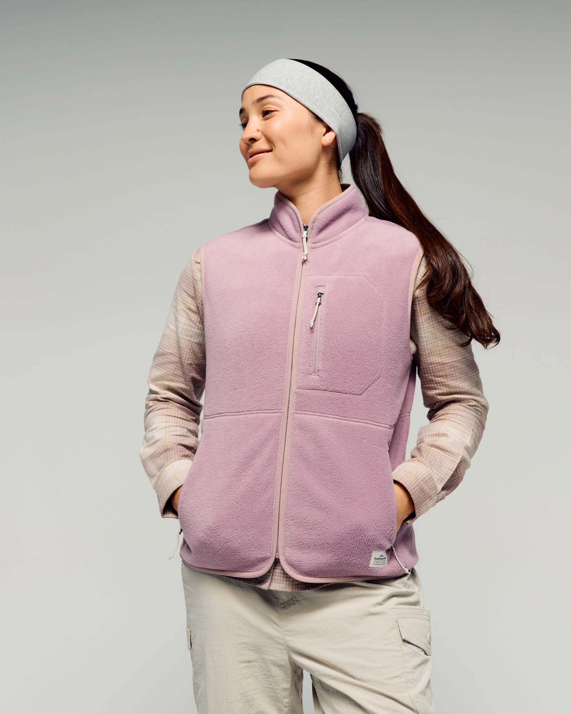 Women's Retreat Fyfe Long Sleeve Shirt - Taupe/Verde Plaid - Image 2