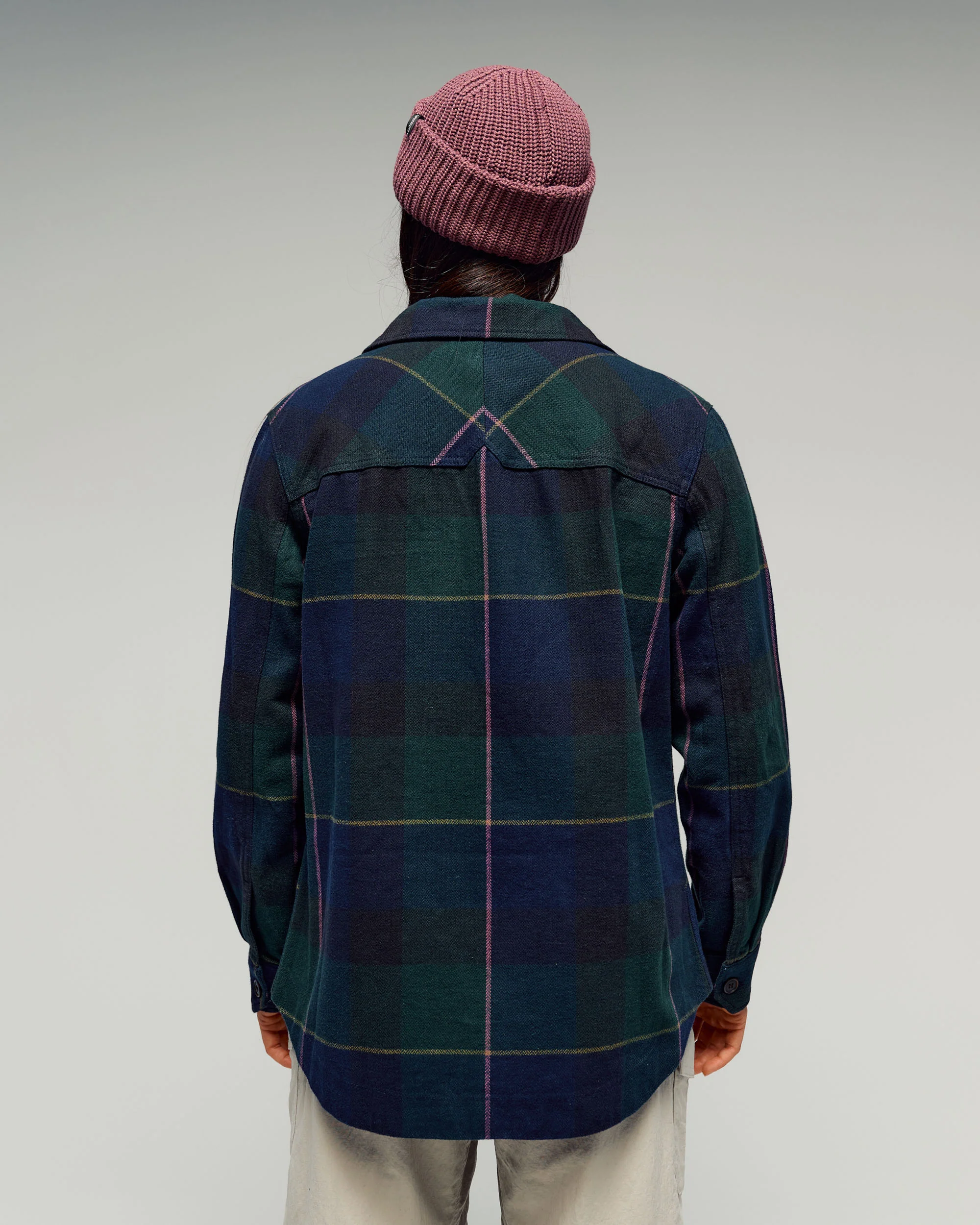 Women's Retreat Huntly Long Sleeve Overshirt - Dark Forest Plaid - Image 3