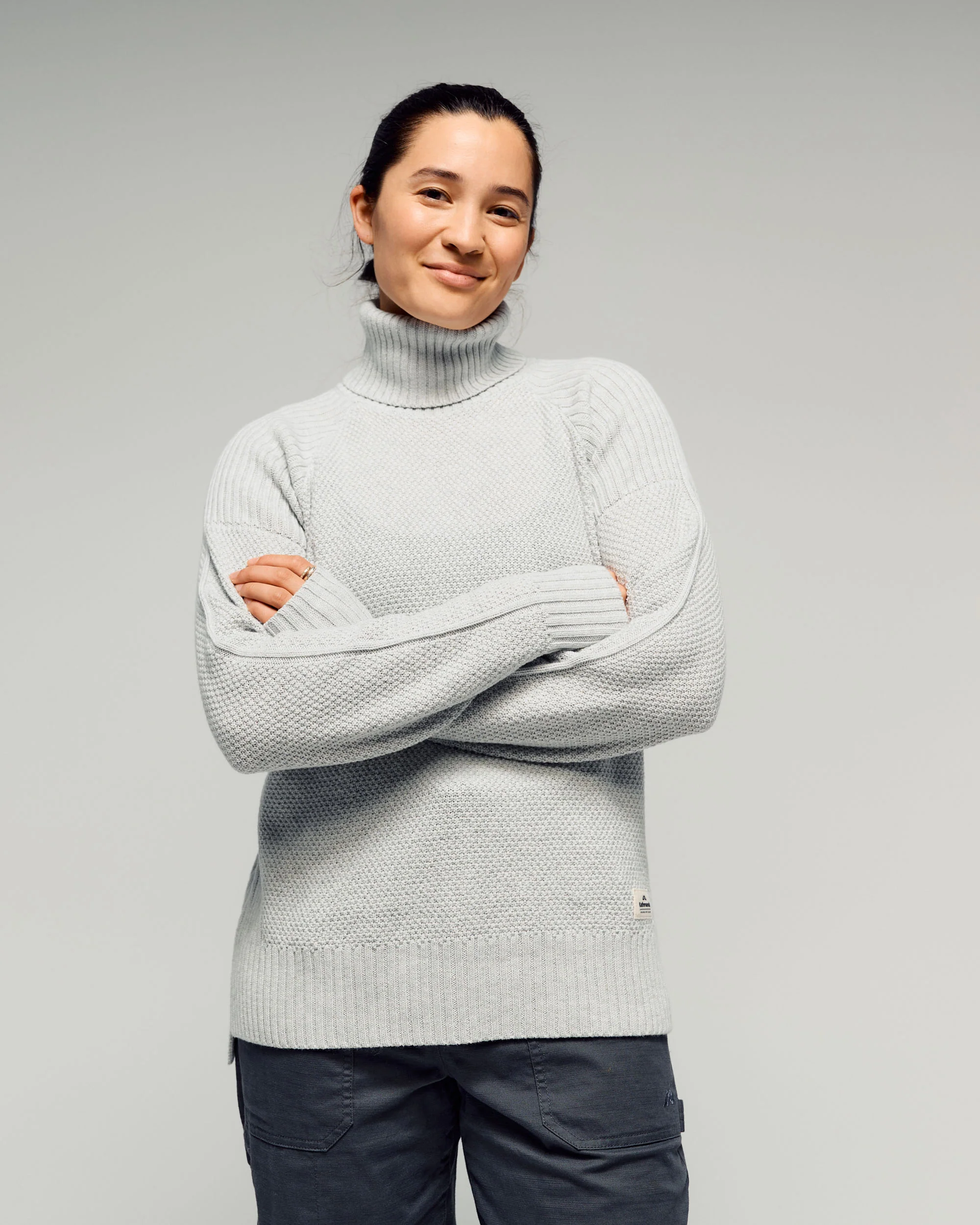 Women's Retreat Merino Blend Roll Neck Pullover - Super Moon
