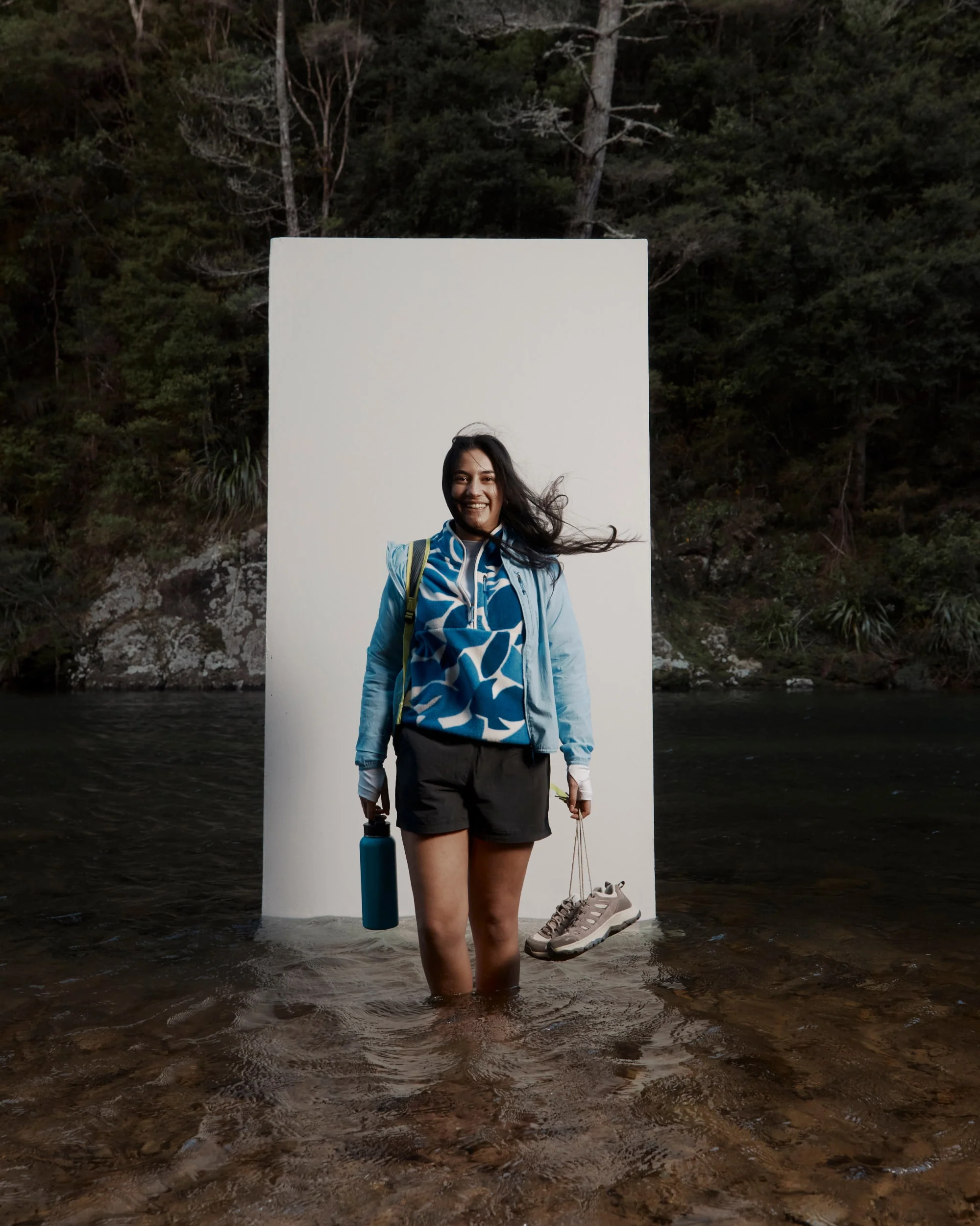 Wmns Trailhead Fleece 1/4 Zip Pullover - Dark Peri Forest Floor Print