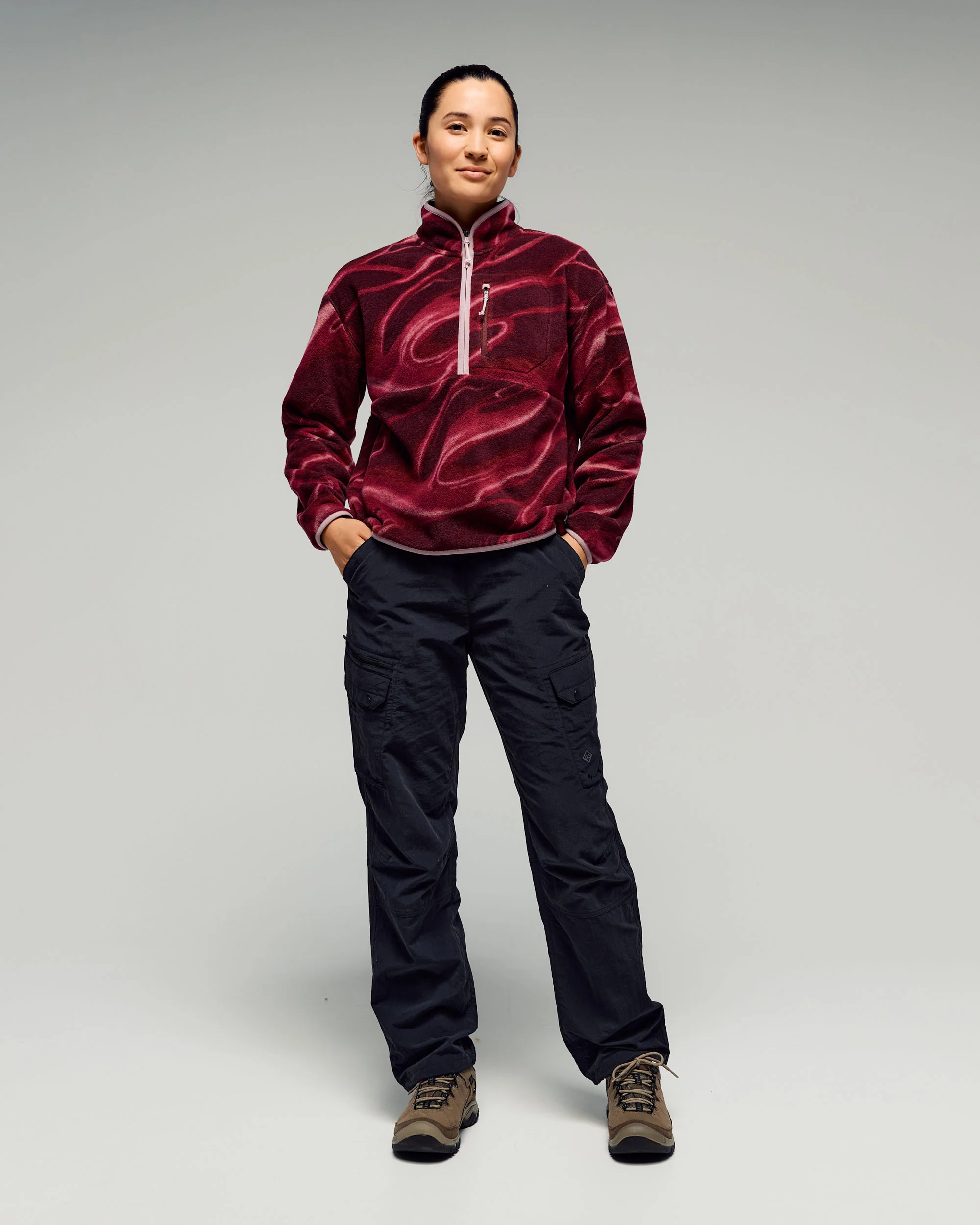 Women's Trailhead Fleece 1/4 Zip Pullover - Mulberry Braided River - Image 3