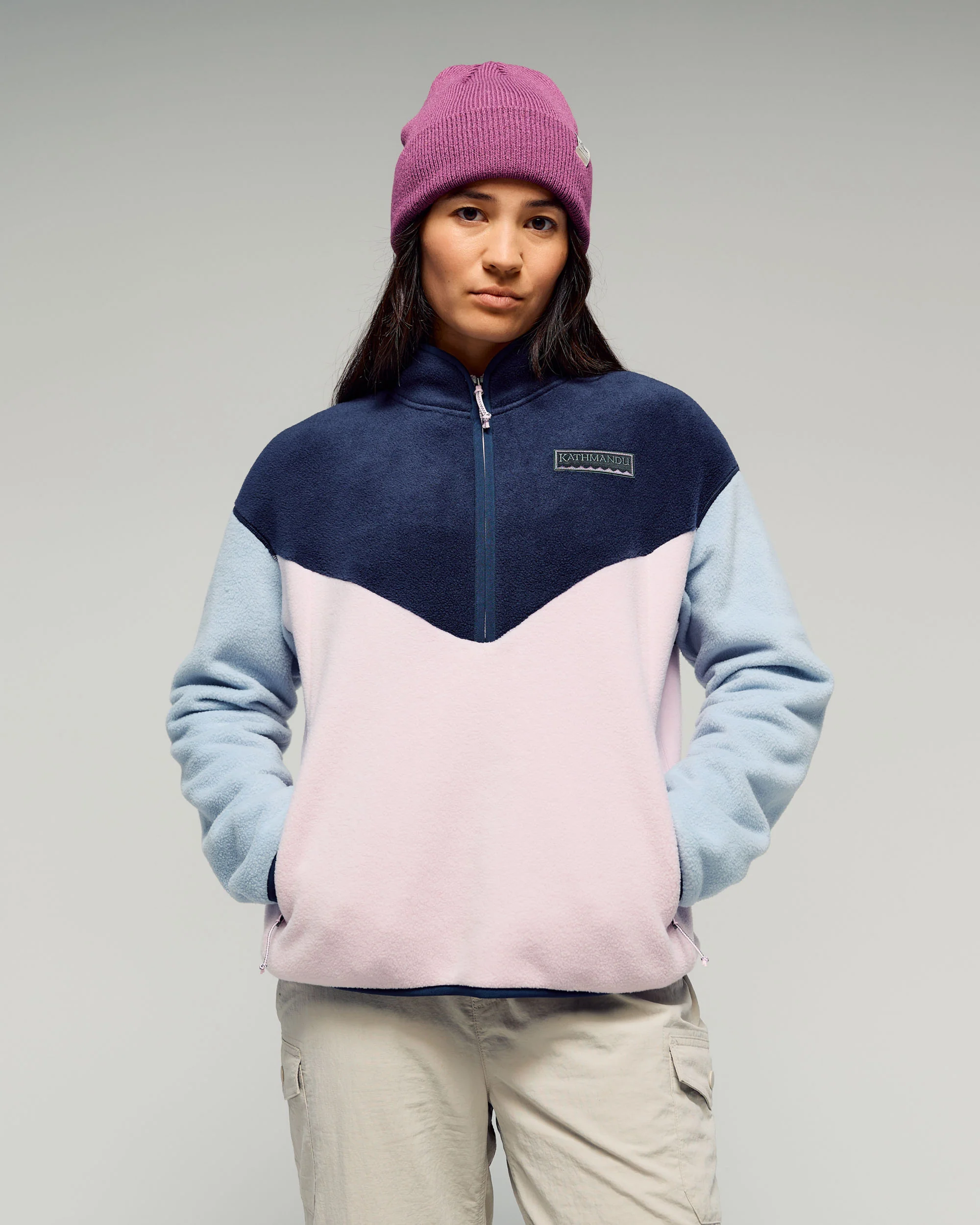 Women's Trailhead Fleece Heritage Pullover - Tech Blue/Stardust/Pure Navy