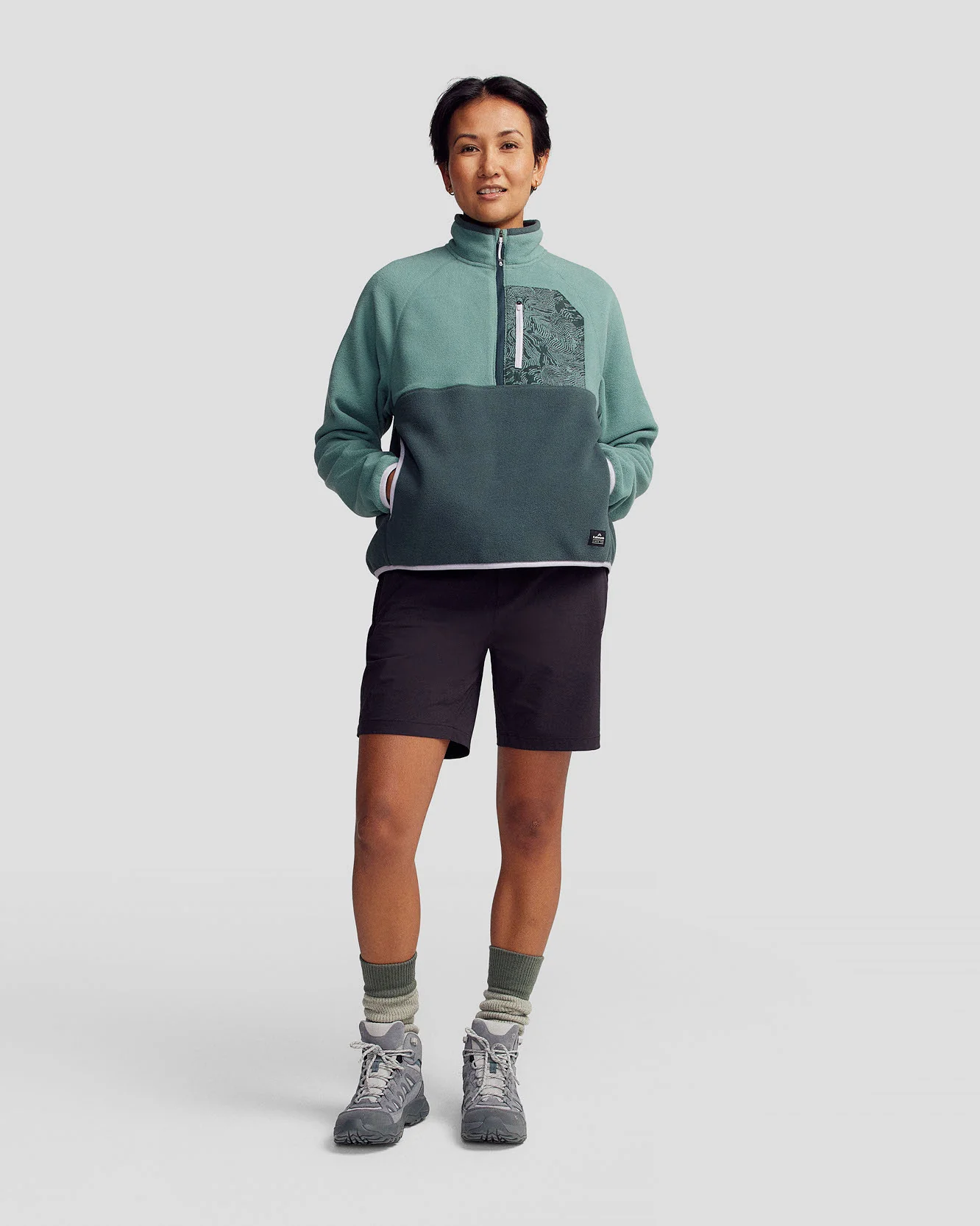 Women’s Trailhead Fleece Lightweight Pullover - Light Forest/Deep Forest - Image 2