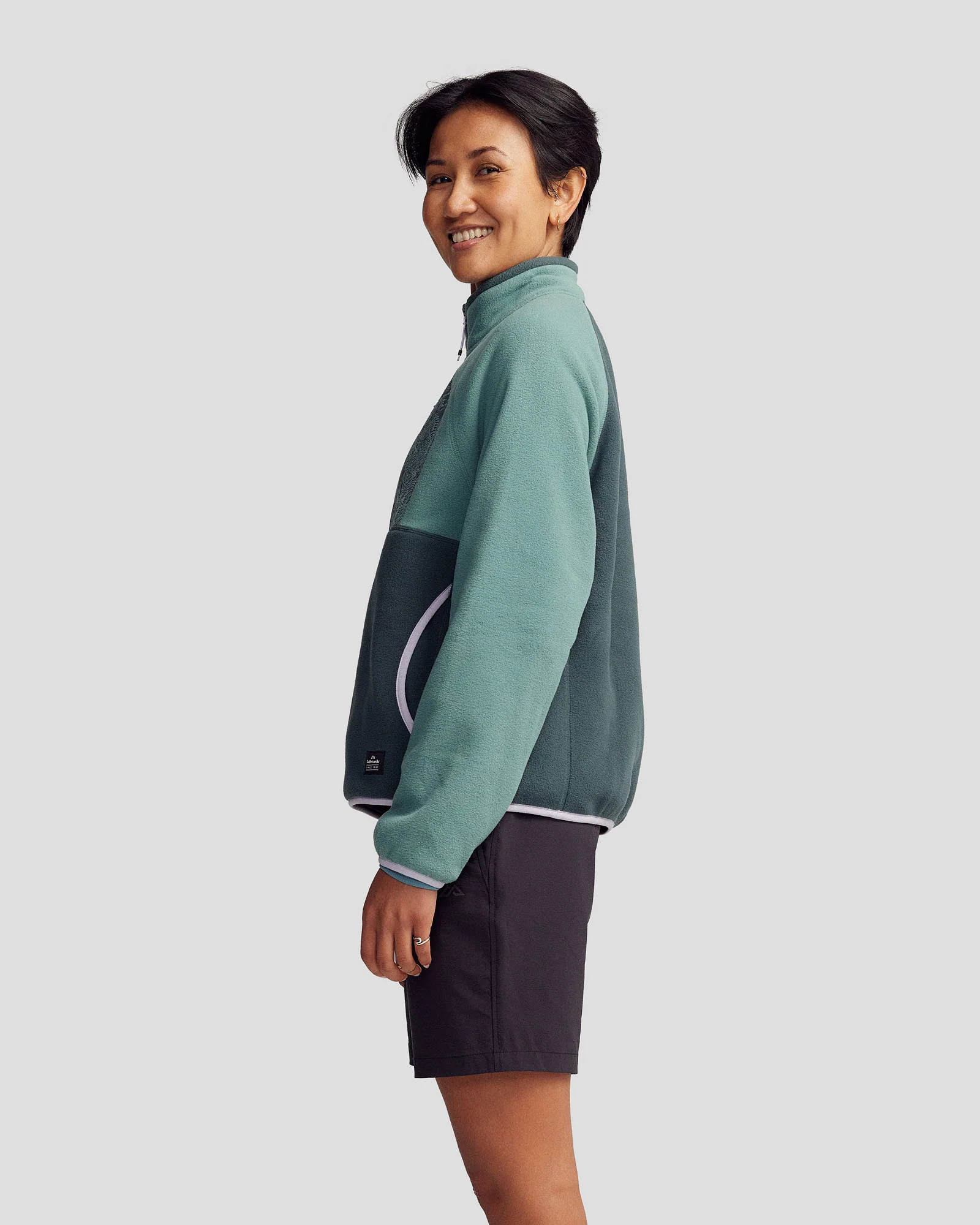 Women’s Trailhead Fleece Lightweight Pullover - Light Forest/Deep Forest - Image 3
