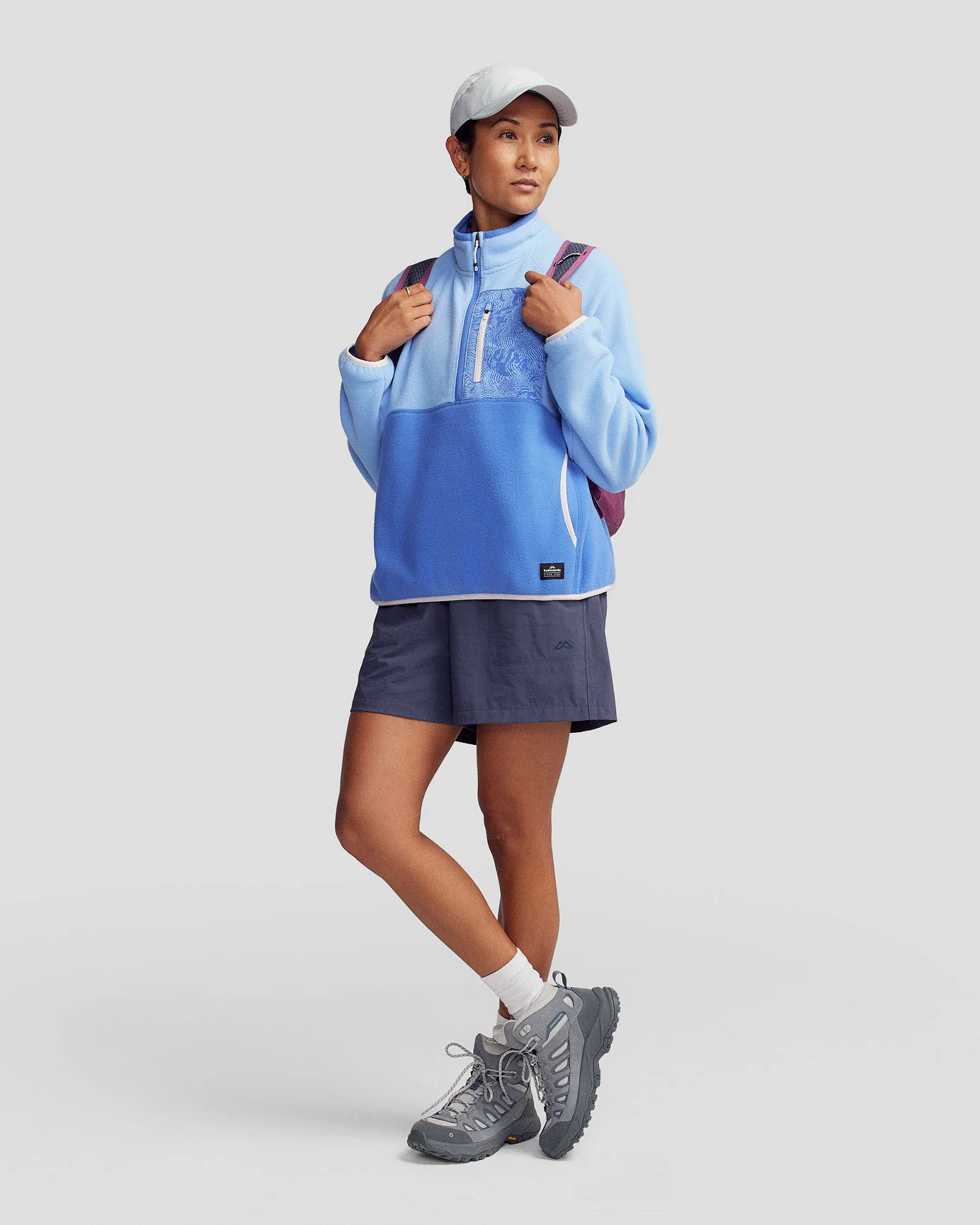 Women’s Trailhead Fleece Lightweight Pullover - Peri/Dark Peri - Image 2
