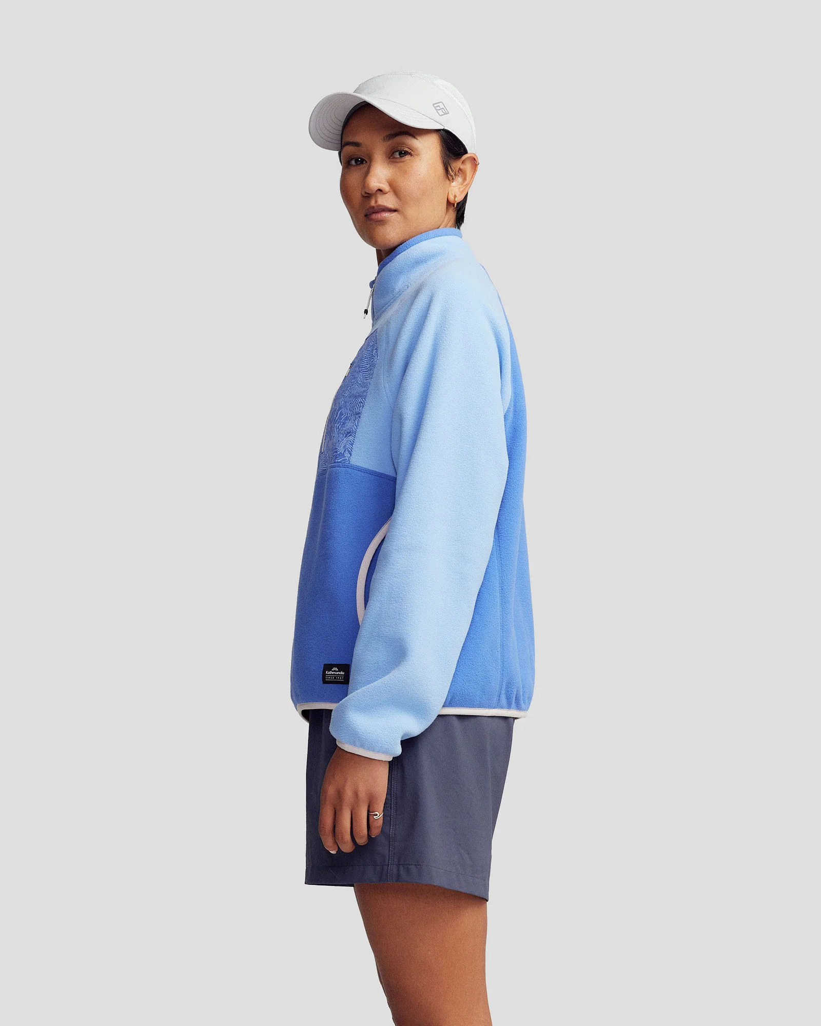 Women’s Trailhead Fleece Lightweight Pullover - Peri/Dark Peri - Image 3