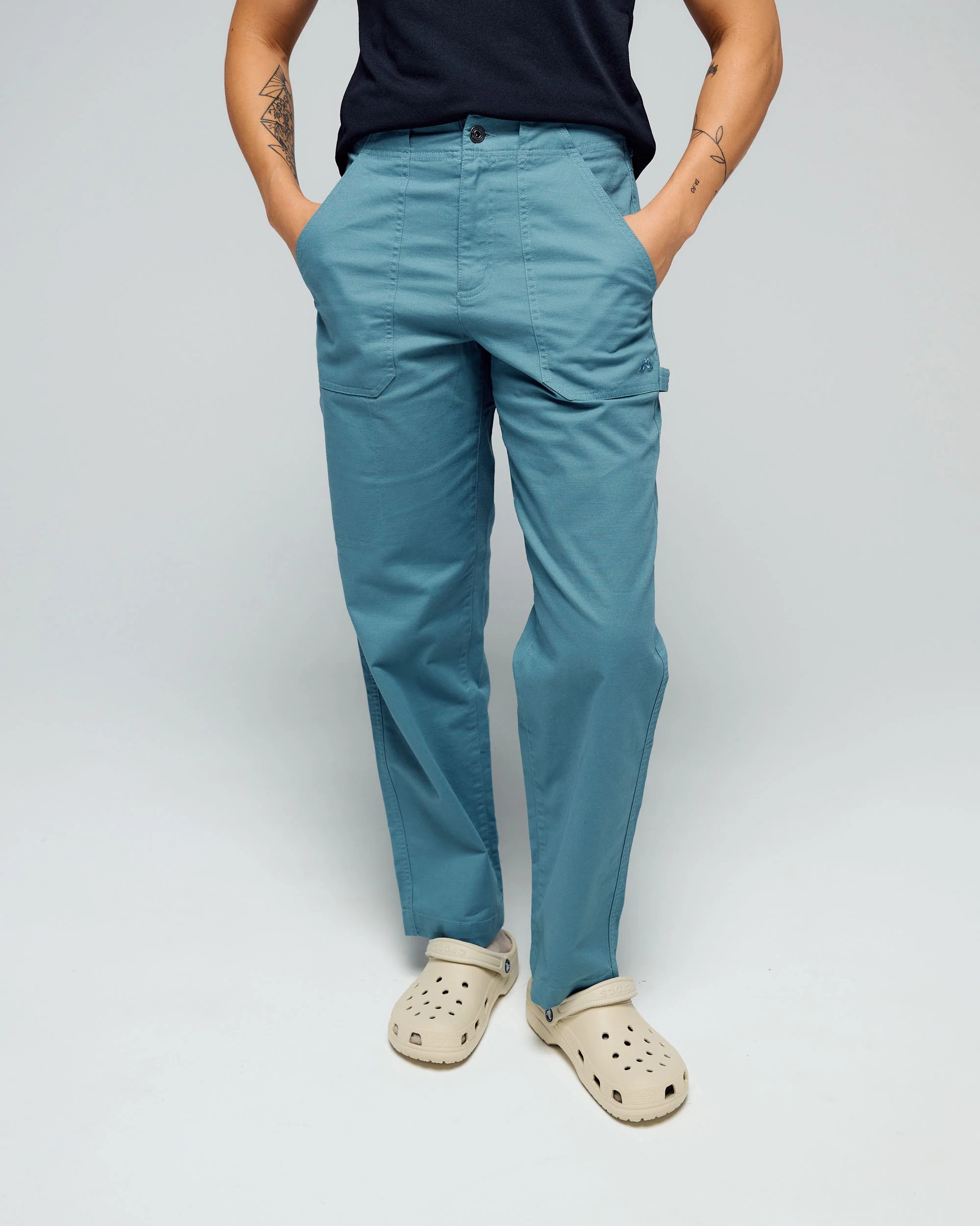 Women’s Weekend Cotton Pants  -  Washed Blue
