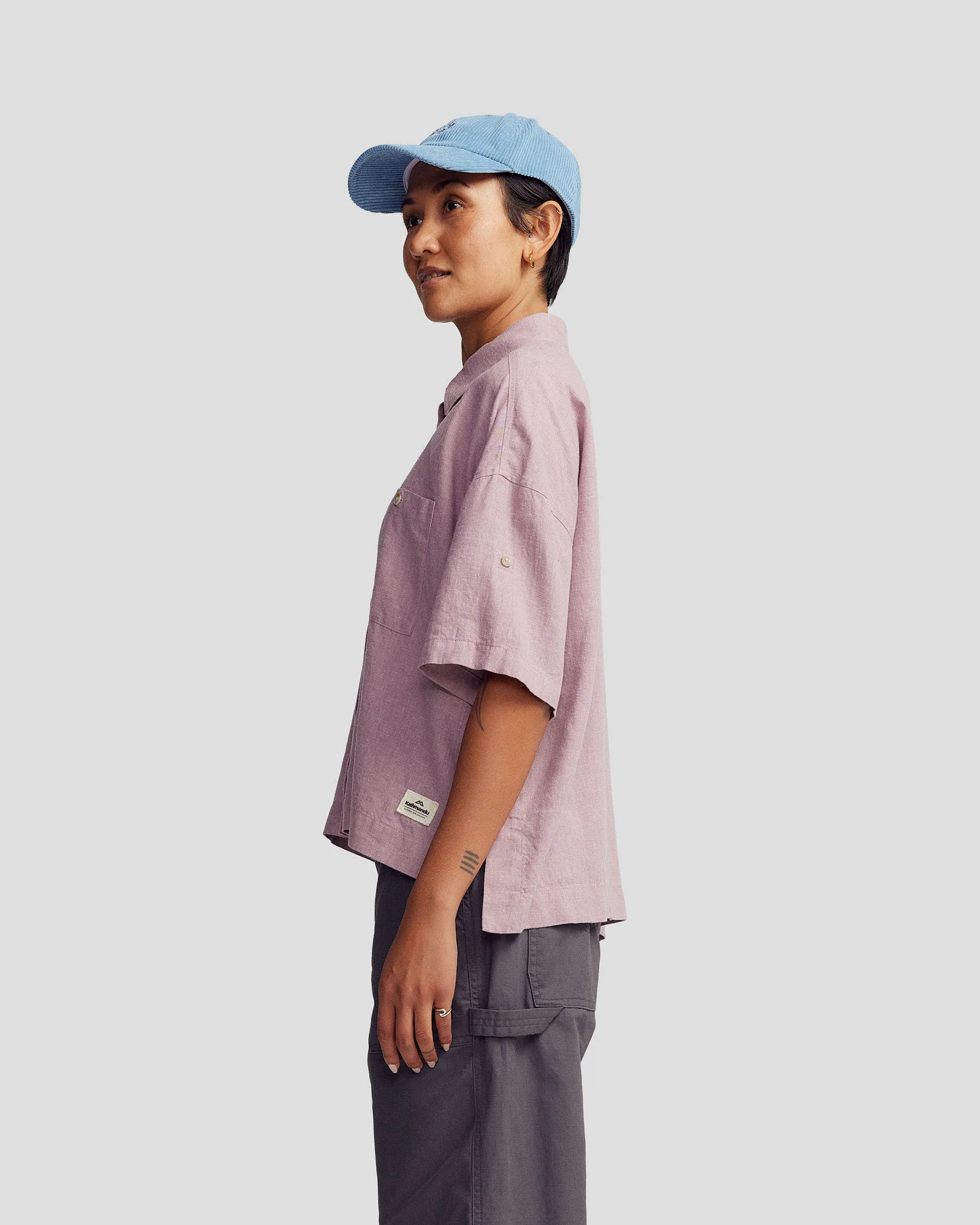 Women’s Weekend Natural Short Sleeve Shirt - Thistle Chambray - Image 3