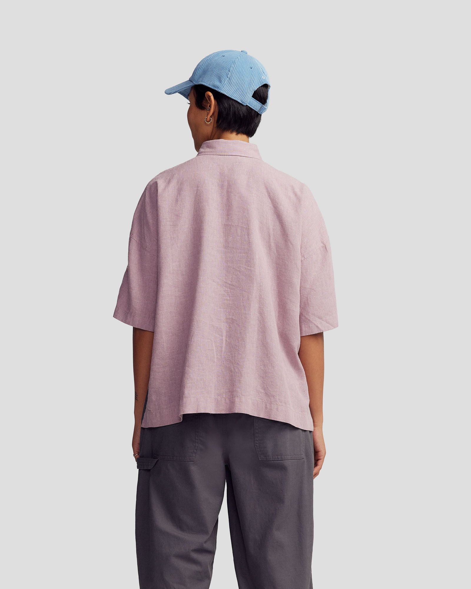 Women’s Weekend Natural Short Sleeve Shirt - Thistle Chambray - Image 4